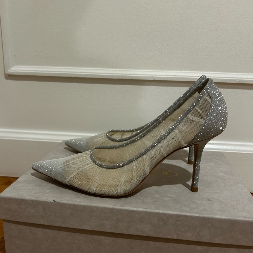 Jimmy Choo Love 85 - Ivory/Silver - Size 38